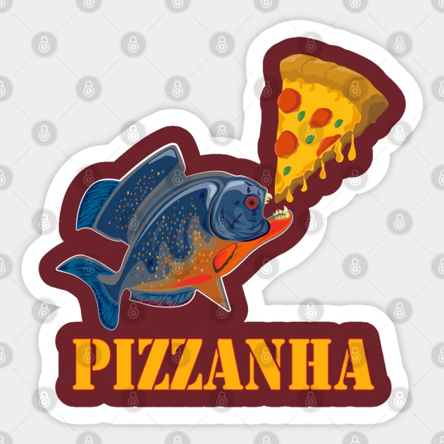 Piranha or pizzanha Sticker by tepy 